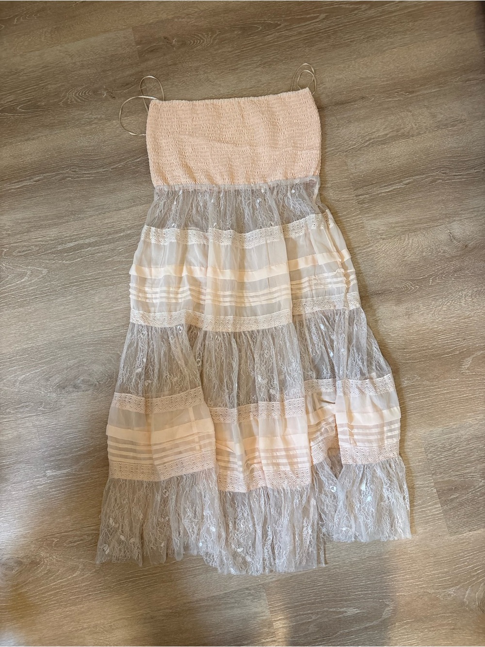 Anthropologie Peach Smocked Skirt or Tube Top : Size M